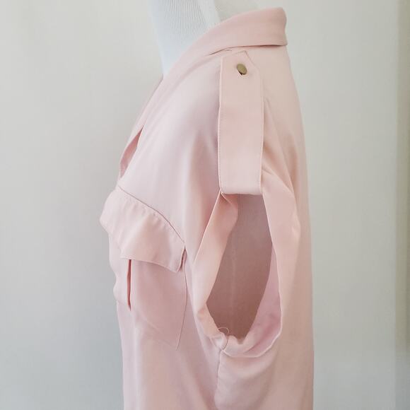 L'Academie The Safari Crop Top Blouse Blush Small - Picture 6 of 16